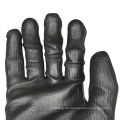 Palmbeschichtete industrielle Sicherheitsarbeit Handschuhe Custom EN388: 4543 ANSI A5 Schnitt resistant PU Elastic Strick -Manschette OEM 13g